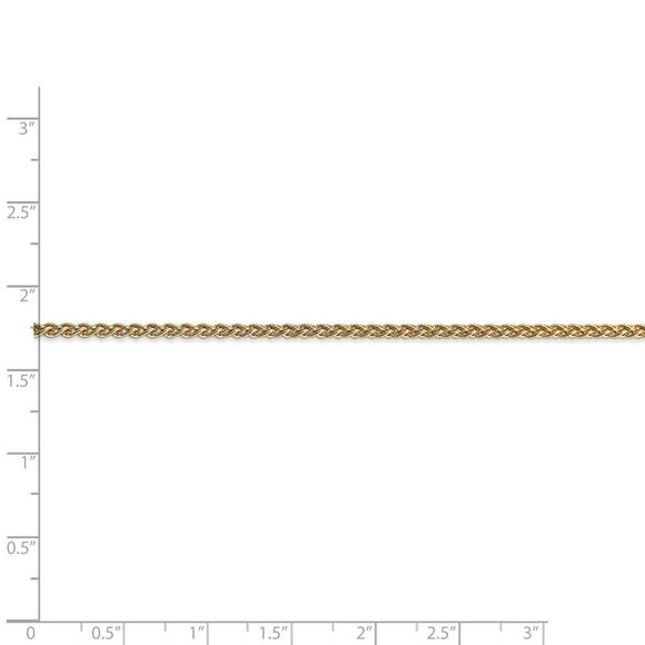 2mm, 14k Yellow Gold, Solid Spiga Chain Necklace, 20 Inch - Picture 5 of 8